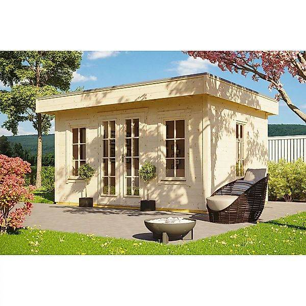 Skan Holz Holz-Gartenhaus Basel 1 Natur 420 cm x 300 cm günstig online kaufen