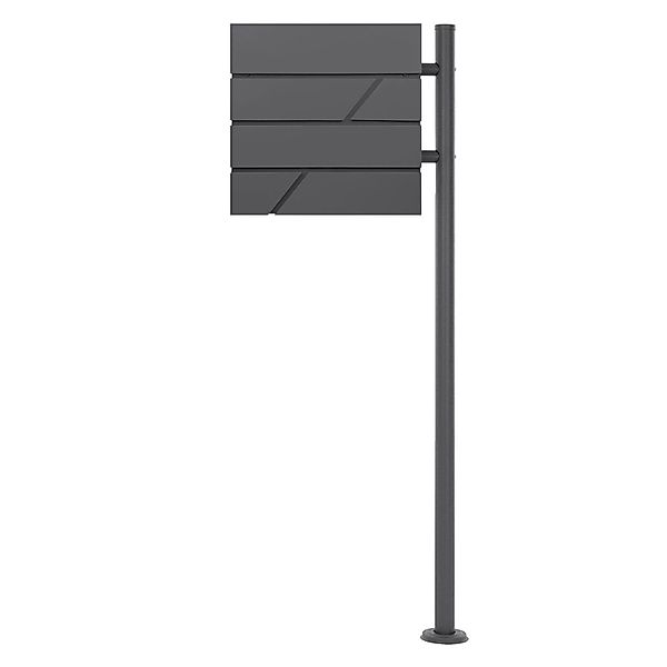ML-Design Standbriefkasten Anthrazit mit Zeitungsfach mit Pfosten Anthrazit günstig online kaufen