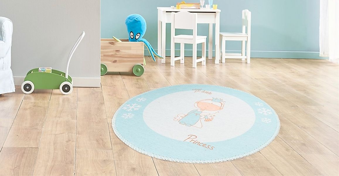 Arte Espina Kinderteppich »Bambini 100«, rund, 5 mm Höhe, Fantasievoll bedr günstig online kaufen