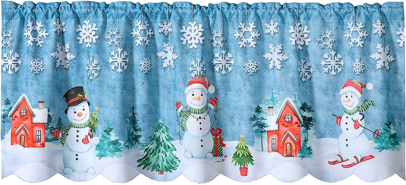 Weckbrodt Scheibengardine »Schneemann«, (1 St.), Bistro, Gardine, Tunnelzug günstig online kaufen