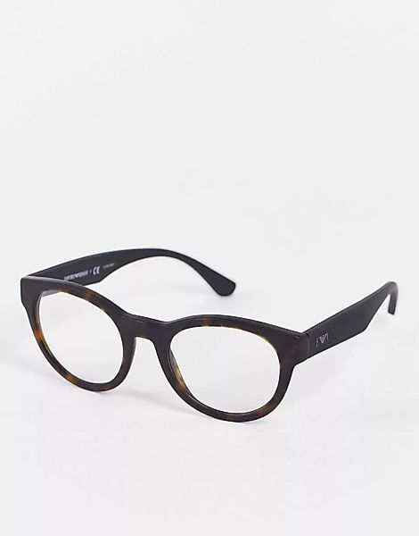 Emporio Armani – Brille mit klaren Brillengläsern-Schwarz günstig online kaufen
