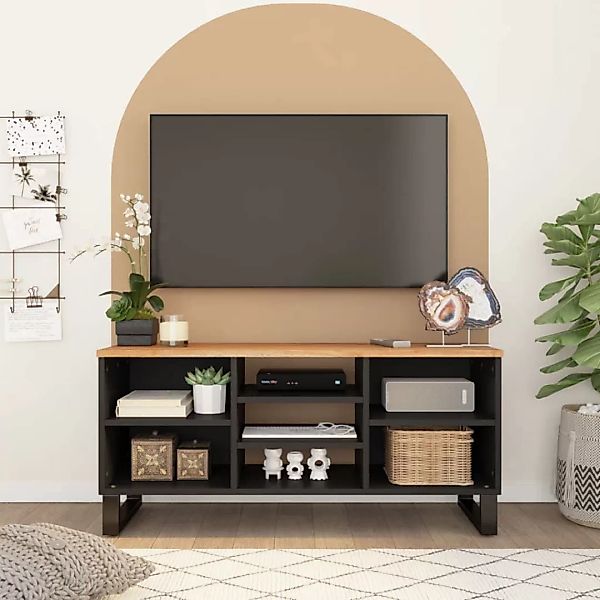 Vidaxl Tv-schrank 100x33x46 Cm Massivholz Akazie & Holzwerkstoff günstig online kaufen