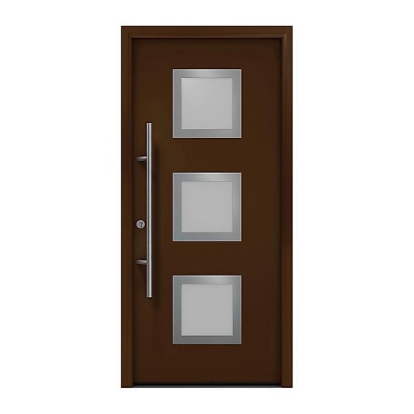 EcoStar Haustür Isopro Secur IPS 810S Terrabraun 110 cm x 210 cm DIN L günstig online kaufen