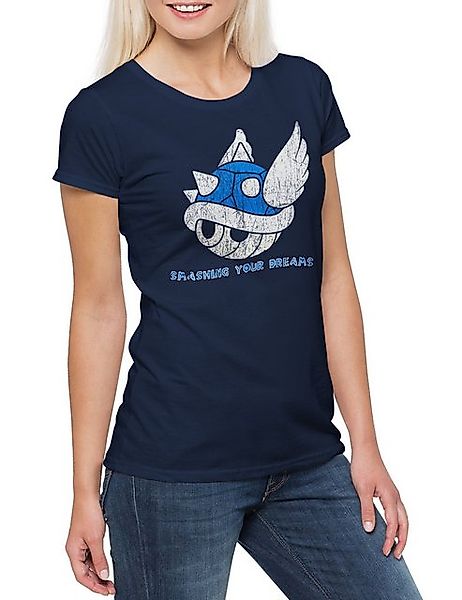 Urban Backwoods Print-Shirt Smashing Your Dreams Damen T-Shirt Super Gamer günstig online kaufen