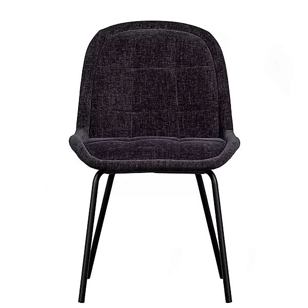 Dunkelgraue Samt Stühle in modernem Design Gestell aus Metall (2er Set) günstig online kaufen