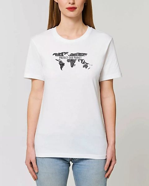 Bio Unisex Rundhals T-shirt "Protect Our Planet" günstig online kaufen