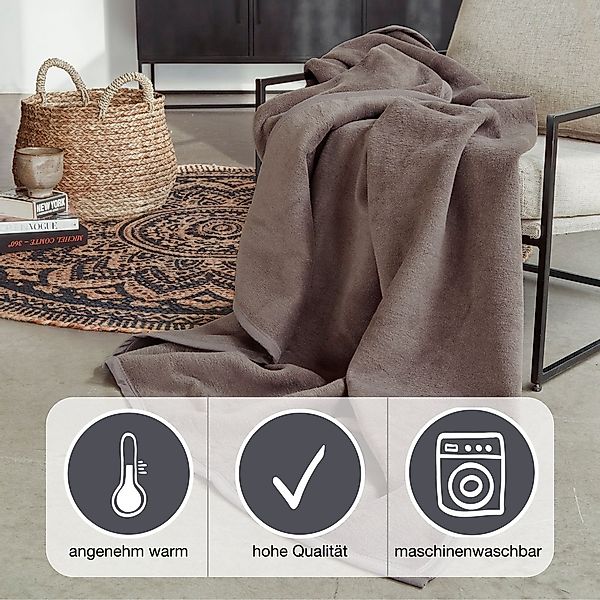Wohndecke Luxus, IBENA, verschiedene Größen, unifarbenes günstig online kaufen