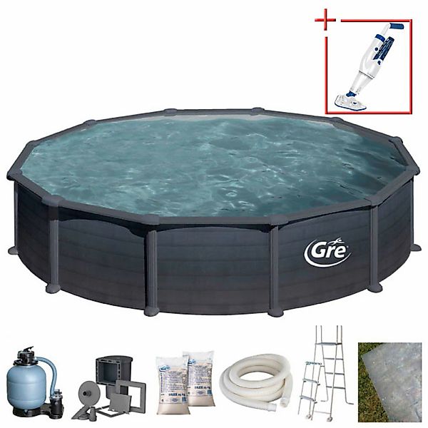 Gre Rundpool Graphite ØxH: 550x132 cm günstig online kaufen
