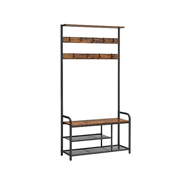 Vasagle Garderobenständer 30 cm x 85 cm x 180,5 cm Braun-Schwarz günstig online kaufen