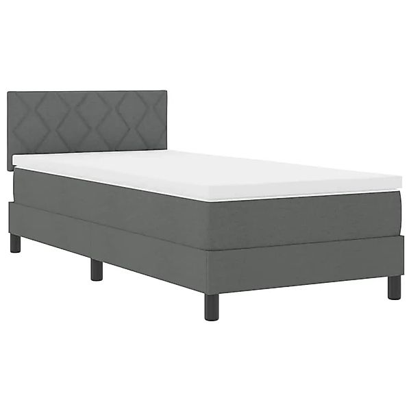 vidaXL Boxspringbett mit Matratze Dunkelgrau 90 x 190 cm Stoff 3342248 günstig online kaufen