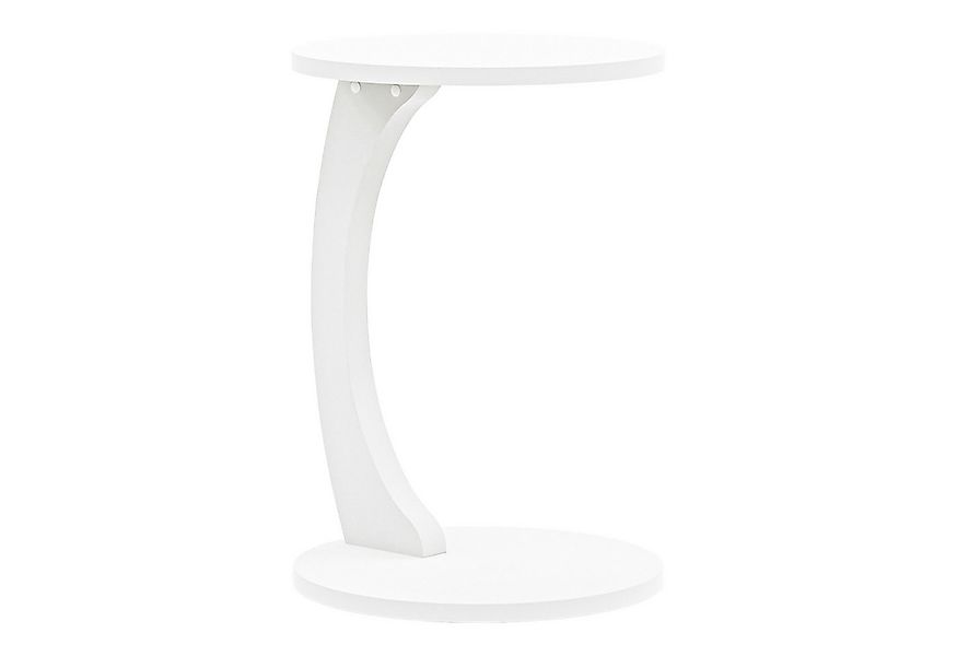 en.casa Beistelltisch, »Holeby« C-Form mit 4 Rollen rund 56 x Ø 38 cm Weiß günstig online kaufen