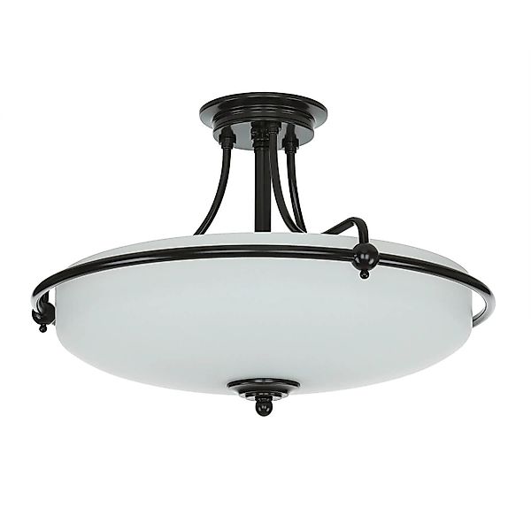 Licht-Erlebnisse Deckenlampe Glas Metall Ø 53,3 cm Jugendstil in Bronze Ant günstig online kaufen