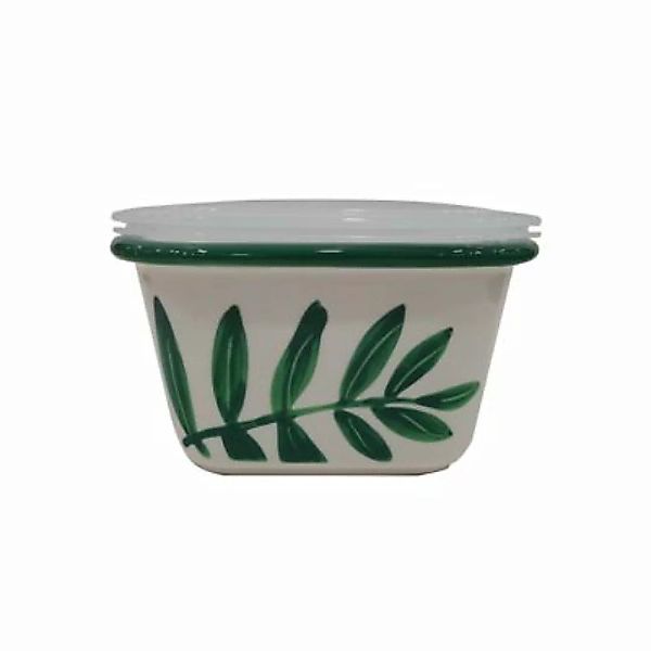 Neuetischkultur Schüssel viereckig 0,8 Liter Keramik gemustert grün/weiß günstig online kaufen