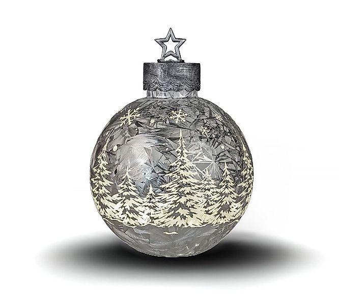 formano LED Dekolicht Beleuchtete Deko-Kugel Silber Frosty 32cm mit LED Lic günstig online kaufen