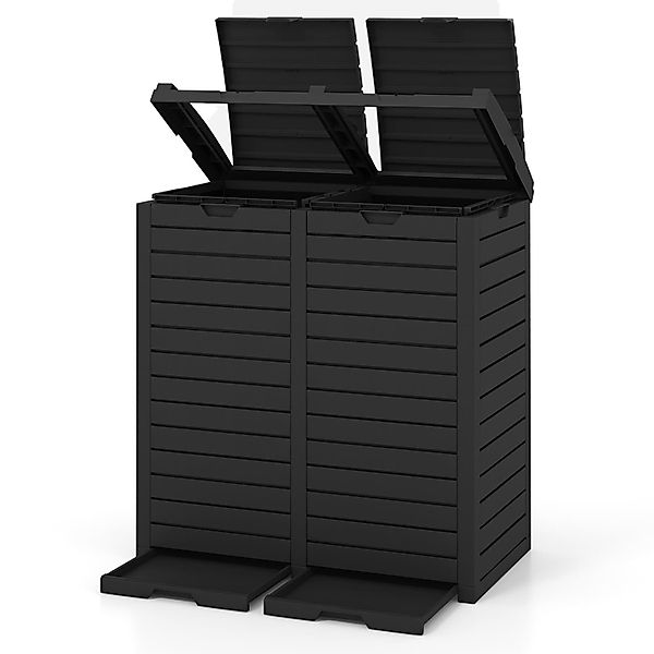 COSTWAY Mülltonnenbox, Mülleimer mit Doppeldeckel, 235 günstig online kaufen