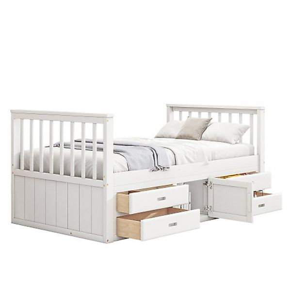 XDOVET Kinderbett Kinderbett,Podestbett, Podestbett mit 4 Schubladen, mit S günstig online kaufen