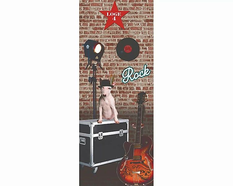 Dekopanel "Rock n Dog" 1,00x2,50 m / Glattvlies Brillant günstig online kaufen