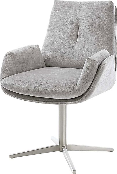 DELIFE Polsterstuhl Clea-Flex, Fußkreuz Edelstahl Chenille günstig online kaufen