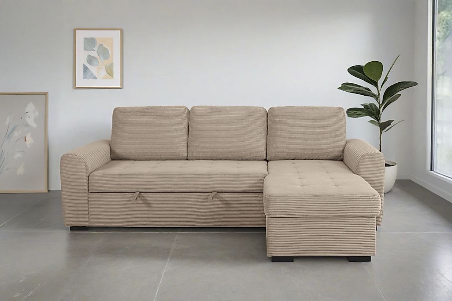 Trends by HG Ecksofa "Poll L-Form, B: 245 cm" mit Bettfunktion & Bettkasten günstig online kaufen
