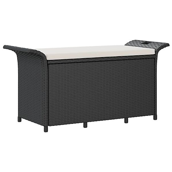 furnicato Gartenbank mit Kissen Schwarz 116x46x57 cm Poly Rattan günstig online kaufen