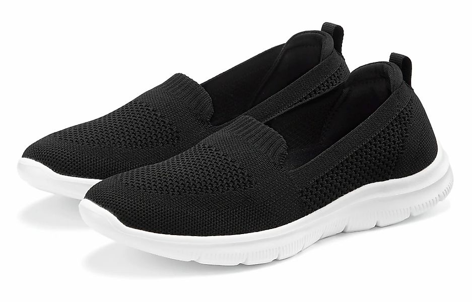 LASCANA Slipper "Halbschuh, Sneaker, Slip-On-Sneaker," aus bequemen Textil- günstig online kaufen