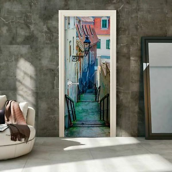 artgeist Türtapete Croatian Alley mehrfarbig Gr. 70 x 210 günstig online kaufen