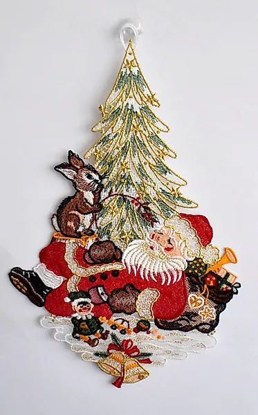 Stickereien Plauen Fensterbild »Weihnachtsmann« günstig online kaufen