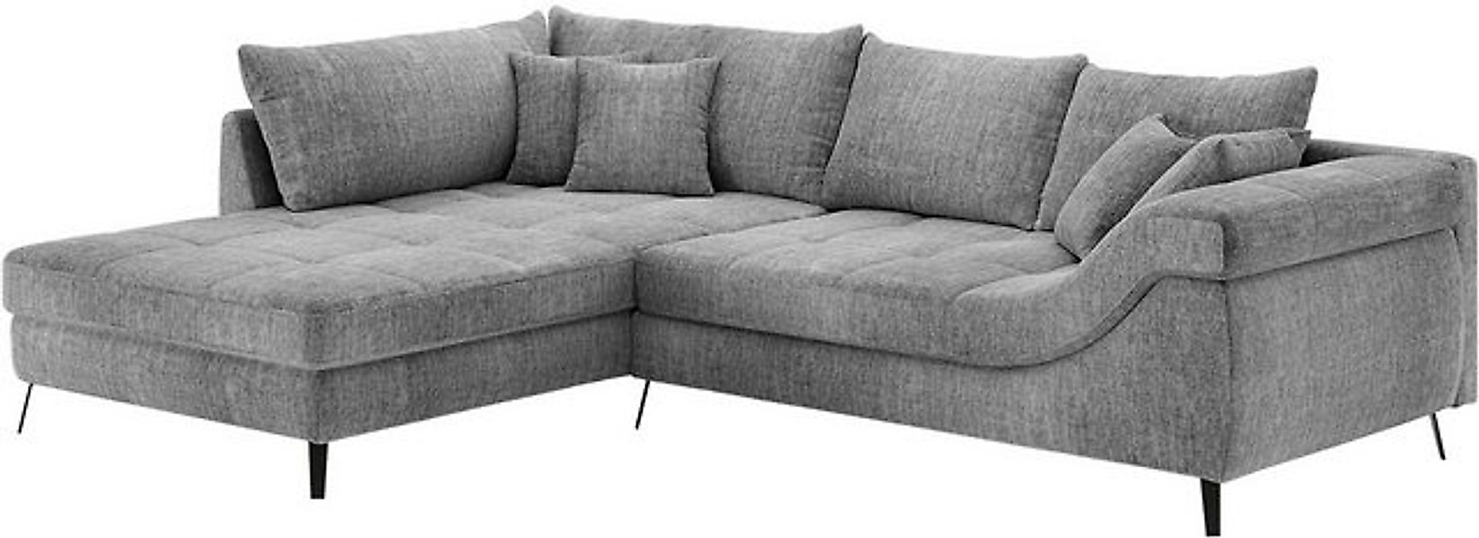 Mr. Couch Ecksofa "Portofino", 4 Bezugsqualitäten, 13,5 cm hohe Metall-Prof günstig online kaufen