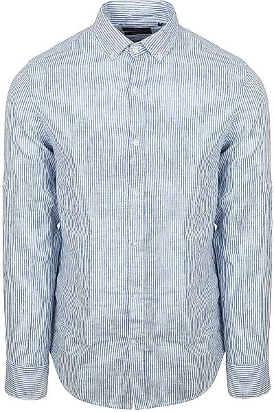Steppin' Out Hemd Leinen Streifen Hellblau - Größe XXL günstig online kaufen