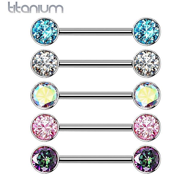 Taffstyle Intimpiercing Intim Titan Brustwarzenpiercing Kristall Gold 1,6mm günstig online kaufen