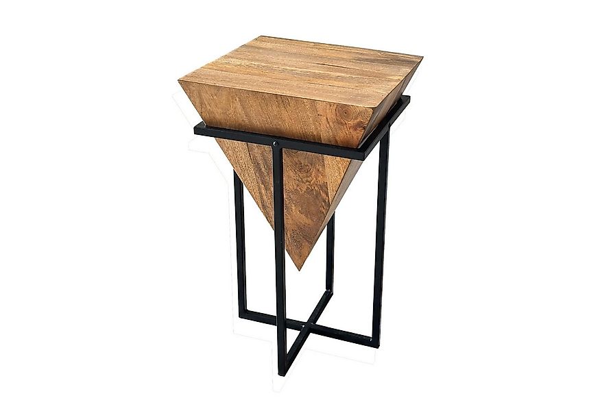More2Home Beistelltisch DREIECK, Mangoholz, Metall schwarz günstig online kaufen