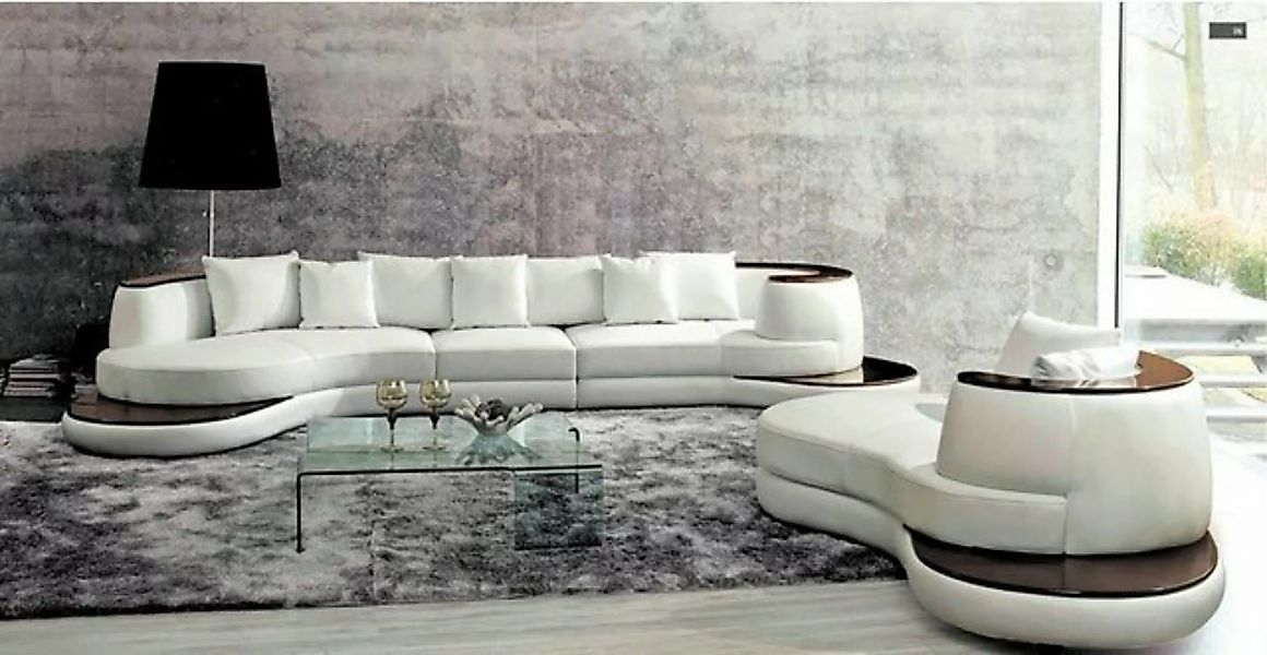 JVmoebel Sofa Designersofa Ecksofa Wohnlandschaft Rundsofa Ledersofa Couch, günstig online kaufen