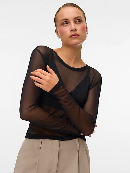 Vero Moda Langarmshirt "VMLOVA LS MESH TOP JRS NOOS" günstig online kaufen
