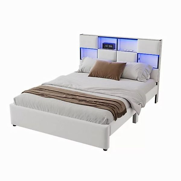 DOPWii Polsterbett 140x200 cm / 160x200 cm Bettgestell mit dimmbarem LED-Um günstig online kaufen