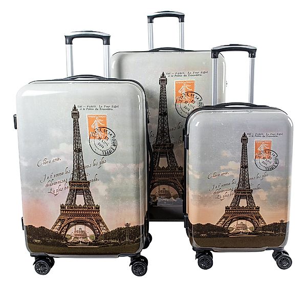 Crosstravel Kofferset Voyage, 4 Rollen, (3 günstig online kaufen
