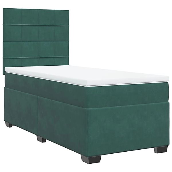 vidaXL Boxspringbett mit Matratze Dunkelgrün 90x200 cm Samt 3290813 günstig online kaufen
