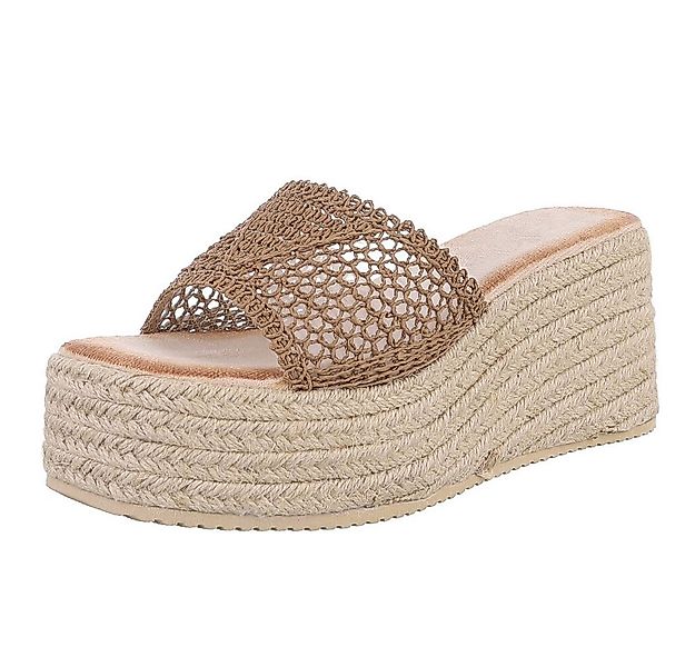 Ital-Design Modische Wedges mit geflochtener Sohle für Damen Plateausandale günstig online kaufen