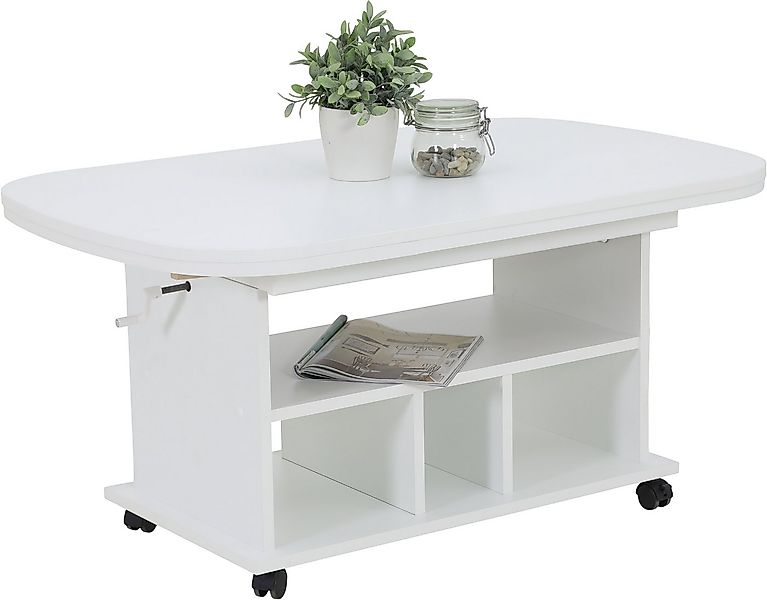 HELA Couchtisch, auf Rollen, höhenverstellbar und ausziehbar günstig online kaufen