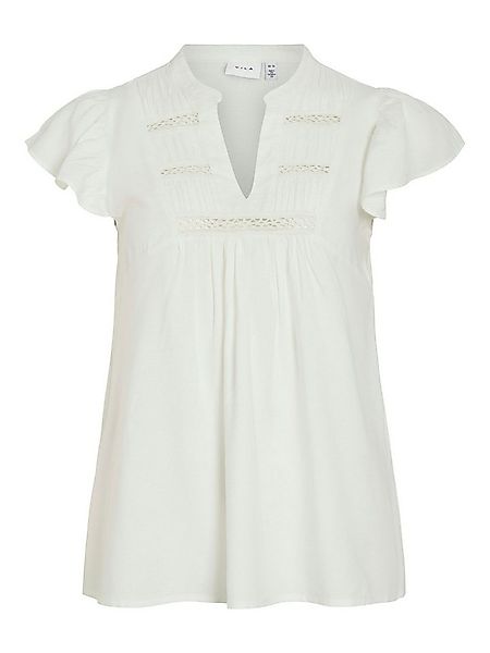 Vila Blusenshirt Elegantes Design mit Rüschen und Gittereinsätzen VIVISIA V günstig online kaufen