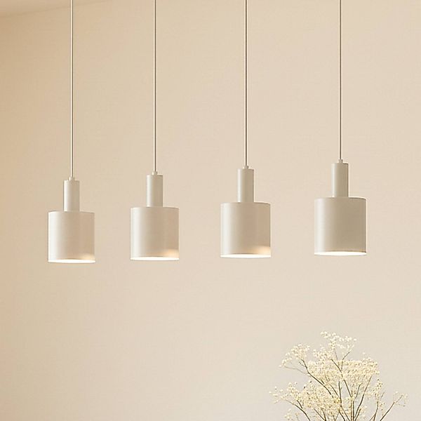 Lindby Hängelampe Ovelia, beige, 4-flammig, Metall, E27 günstig online kaufen