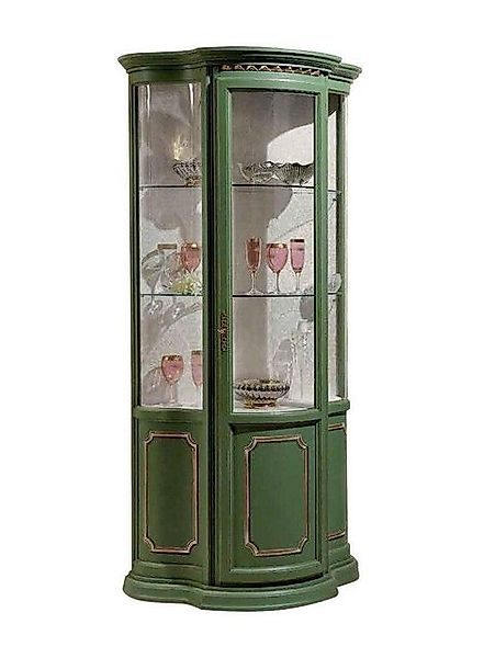 JVmoebel Vitrine Halber Schrank Vitrinen Glas Schrank Holz Wohnzimmer Grün günstig online kaufen