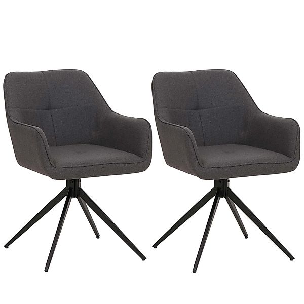 CHEFGASTRO Esszimmerstuhl 2er-Set 80x53x59cm Sitzhöhe 41cm Stoff/Textil Gra günstig online kaufen