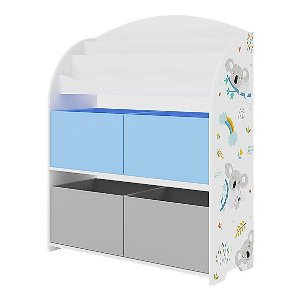 en.casa Kinderregal, »Orust« mit Koala-Motiv Weiß/Grau/Blau günstig online kaufen