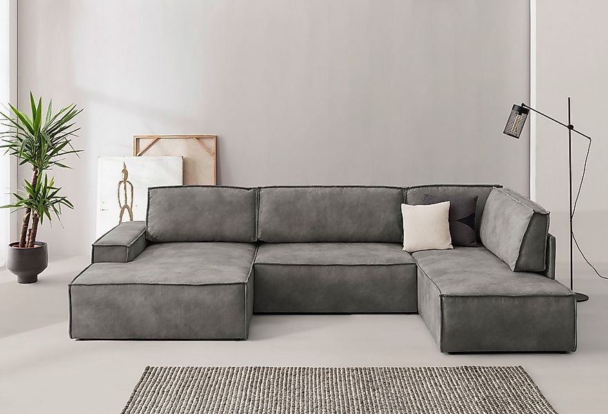 Home affaire Wohnlandschaft "SHERWOOD 329 cm, U-Form, Schlafsofa,", Schlaff günstig online kaufen