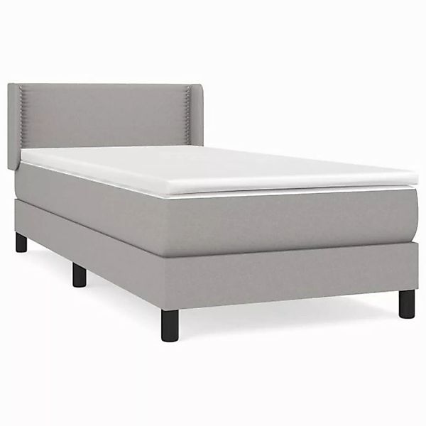 vidaXL Boxspringbett, Boxbett mit Matratze Hellgrau 90x190 cm Stoff günstig online kaufen