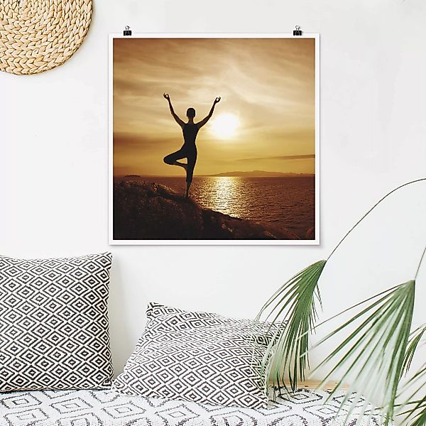 Poster - Quadrat Yoga günstig online kaufen