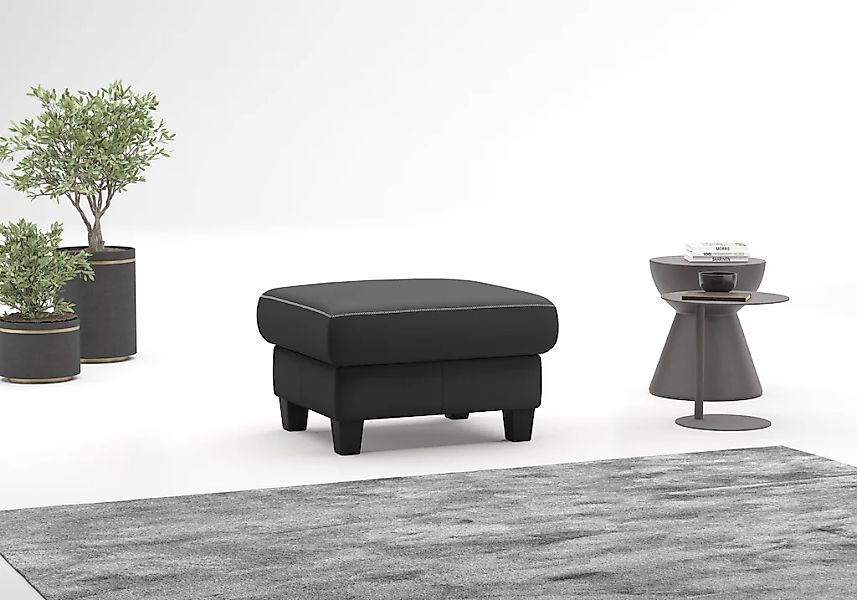 Home affaire Polsterhocker "Varese" Kreuznaht in beige günstig online kaufen