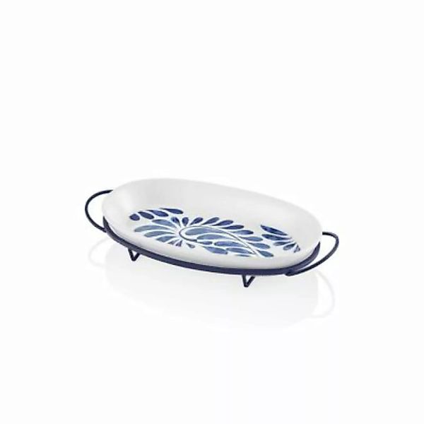 THE MIA Ovalförmiges Serviergeschirr aus Keramik Ø 26 cm blau günstig online kaufen