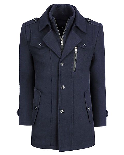 Allthemen Kurzmantel mit Doppelkragen-Dunkelblau günstig online kaufen
