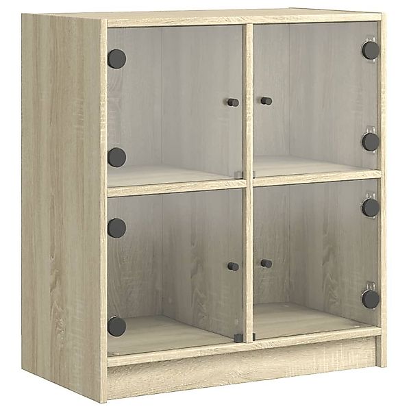 vidaXL Beistellschrank Beistellschrank mit Glastüren Sonoma-Eiche günstig online kaufen